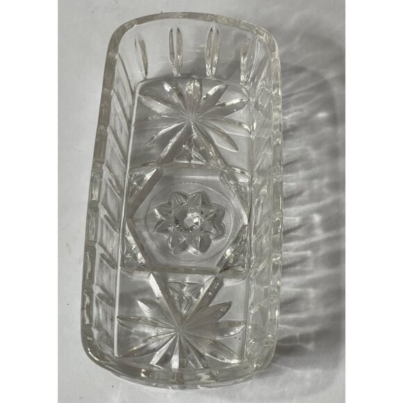 Vintage Anchor Hocking Star of David Sunburst Covered Butter Dish - Picture 6 of 6